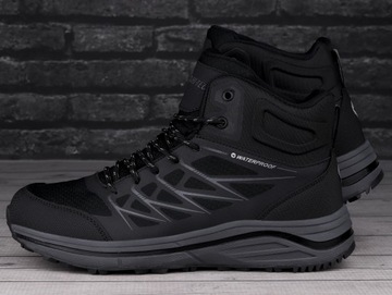 Buty męskie HI-TEC BLACK HEWILA MID WP Wodoodporne Waterproof