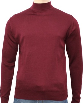 SWETER MĘSKI PÓŁGOLF Kolor Bordo Roz 4XL