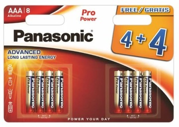 8x Bateria alkaliczna PRO Power LR03/AAA Panasonic