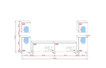 Настенный блок для комплекта мебели для гостиной Mat C90 1B