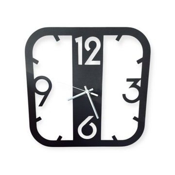 Zegar ścienny metalowy 50 cm czarny mat