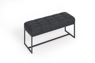 Ławka pufa tapicerowana loft metal PIK stelaż czarny 80x30x44