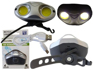 ВЕЛОСИПЕДНАЯ ПЕРЕДНЯЯ ФОНАРЬ 2xCOB ДЛЯ РУЛЯ USB MTB ROAD