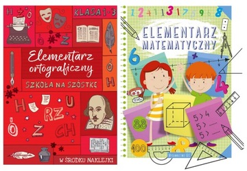 ELEMENTARZ MATEMATYCZNY 1-3 ĆW + ELEMENTARZ ORTOGRAFICZNY 1-3 ĆW Z NAKLEJK
