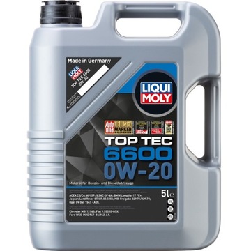 LIQUI MOLY TOP TEC 6600 0W20 5L ORYGINAŁ NIEMIECKI