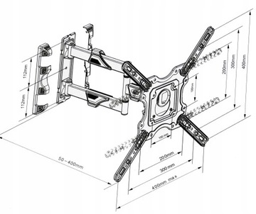 ПРОФЕССИОНАЛЬНАЯ ВЕШАЛКА ДЛЯ НАСТЕННОГО ТЕЛЕВИЗОРА НАСТЕННЫЙ ТЕЛЕВИЗОР 32–55 ДЮЙМОВ VESA M3 ДЮЙМЫ