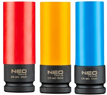 НАСАДКИ NEO IMPACT ДЛЯ АЛЮМИНИЕВЫХ ДИСКОВ 3 шт. 17-19-21 мм CrMo 12-350