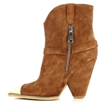 CARINII B5443 КОВБОЙСКИЕ САПОГИ КОЖА ЗАМША КРАСНЫЙ 40