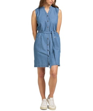 LEE sukienka JEANS blue sleeveless DRESS XS XS