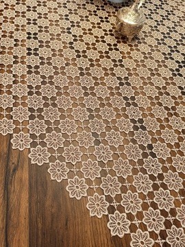 OBRUS CAPPUCCINO GIPIUROWY GIPIURA NA METRY 142CM SZEROKOŚĆ NR3 METR 65 ZŁ