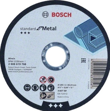 Bosch 2608619768 Tarcza tnąca prosta Standard for Metal 125 x 1 mm