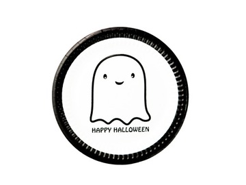 Talerzyki na Halloween Wesoły Duszek 18cm 6szt