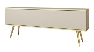 Szafka RTV Stojąca pod Telewizor Rose 135 cm Beż / Złoty