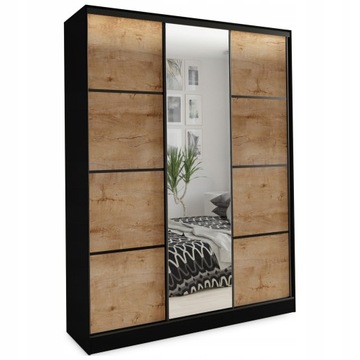 Szafa przesuwna z lustrem 150 cm LOFT lefkas półki