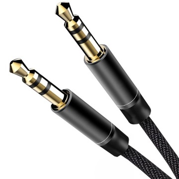 WZMACNIANY KABEL AUDIO NYLON AUX MINI JACK 3,5MM