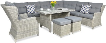GARDEN CORNER кресло из техноротанга TRVENTO DINING GREY КОМПЛЕКТ МЕБЕЛИ