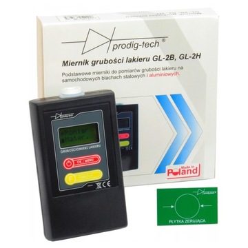 Miernik grubości lakieru GL-2B wbudowana sonda tester stal ocynk aluminium