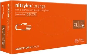 Rękawice nitrylowe pomarańczowe nitrylex orange XL 100szt,rękawice ochronne