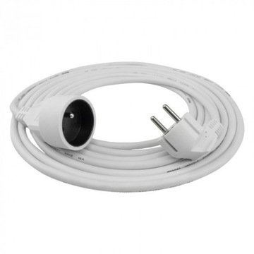 Przedłużacz sieciowy 230V 5m 1 gniazdo biały 3x1,5mm