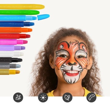 Набор из 12 цветных маркеров для рисования детских лиц