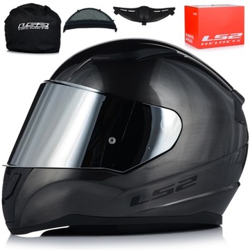 KASK MOTOCYKLOWY LS2 FF353 RAPID II JEANS TITANIUM + LUSTRZANA SZYBA