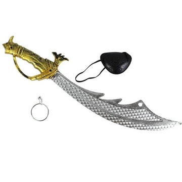 MIECZ PIRAT / PIRATKA + OPASKA + KOLCZYK