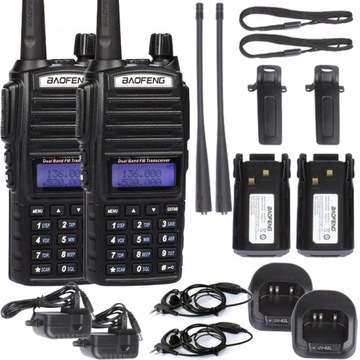 2X Baofeng UV-82 HTQ 8W o dużej mocy walkie-talkie