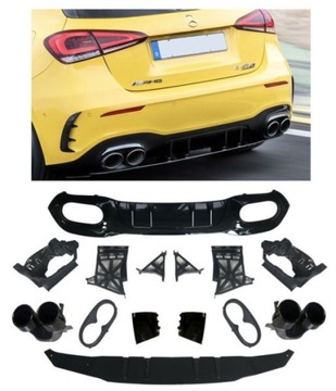 DIFUZOR MERCEDES W177 KONCOVKA BLACK LOOK AMG