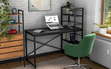 Современный компьютерный стол с книжным шкафом LOFT Mark Adler LEADER 4.0 Black