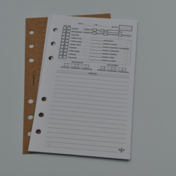 Notes pszczelarski WKŁADY karty ulowe - format A6