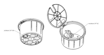 Коробка забора воды НА ВЫХОД РУЧНАЯ с клапаном 3/4 Круглая крышка Зеленая