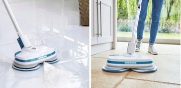 БЕСПРОВОДНАЯ вращающаяся швабра для пола С ЭЛЕКТРИЧЕСКИМ СВЕТОДИОДОМ + БАК ДЛЯ ВОДЫ