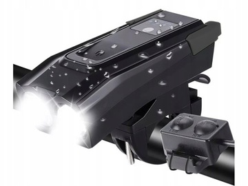 МОЩНЫЙ ВЕЛОСИПЕДНЫЙ ФОНАРЬ ПЕРЕДНИЙ ЗАДНИЙ СВЕТОДИОДНЫЙ ГРОМКИЙ ЗВОНОК АККУМУЛЯТОР 2в1