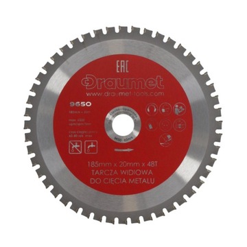 TARCZA WIDIOWA DO METALU 185X20X48 MM DRAUMET