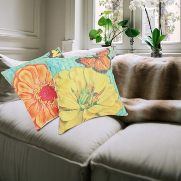 2 чехла на диванную подушку с помпоном