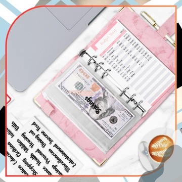 Notes planer organizer segregator finansowy budżetowy różowy A6 oszczędnik