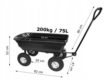 ТРАНСПОРТНАЯ ТЕЛЕЖКА Садовая тачка ПРИЦЕП Садовый самосвал + сумка
