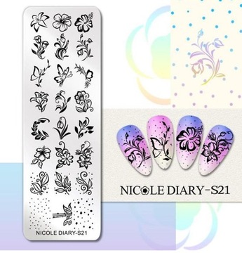 Штамп для украшения ногтей «ЦВЕТЫ»