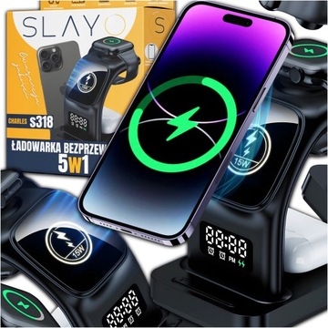 ŁADOWARKA INDUKCYJNA IPHONE APPLE WATCH AIR PODS BEZPRZEWODOWA USB-C 5W1