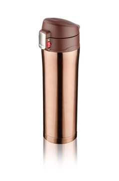 Kubek termiczny LOCK 440 ml BRĄZOWY + GRAWER