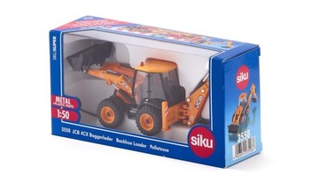 КОЛЕСНЫЙ МЕТАЛЛИЧЕСКИЙ ЭКСКАВАТОР-ПОГРУЗЧИК SIKU 3558 JCB 4CX