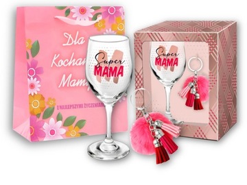 KIELISZEK, BRELOK, PIĘKNY PREZENT DLA MATKI! ZESTAW NA DZIEŃ MAMY