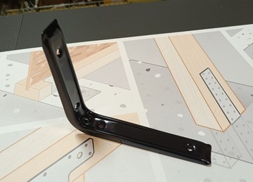 WSPORNIK KĄTOWNIK UCHWYT PODPÓRKA PÓŁKI POD PÓŁKĘ METALOWY CZARNY 150x125MM