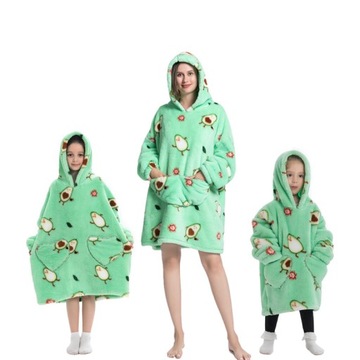CIEPŁA BLUZA KOCE OVERSIZE GRUBA KOCE FUTRZAK SOFOWE