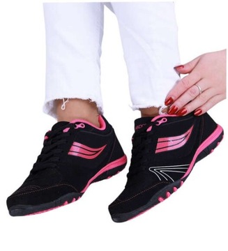 Czarne damskie buty sportowe lekkie trampki sneakersy 14737 39