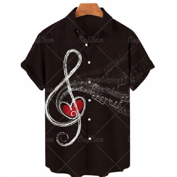 Koszula Summer Men; H Hawajs Shirt Men; S Retro 3D