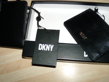 Zestaw DKNY DONNA KARAN portfel damski + etui na karty , oryginalne pudełko