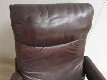 Винтажное кожаное кресло для отдыха, классическое кресло с откидной спинкой