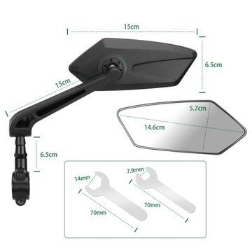 РЕГУЛИРУЕМОЕ ВЕЛОСИПЕДНОЕ ЗЕРКАЛО ДЛЯ РУЛЯ 20-24 ММ