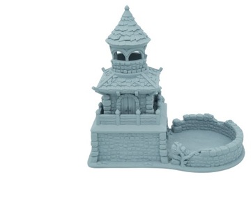 Kamienna chatka duża wieża do kości - Dice Tower Szary jasny